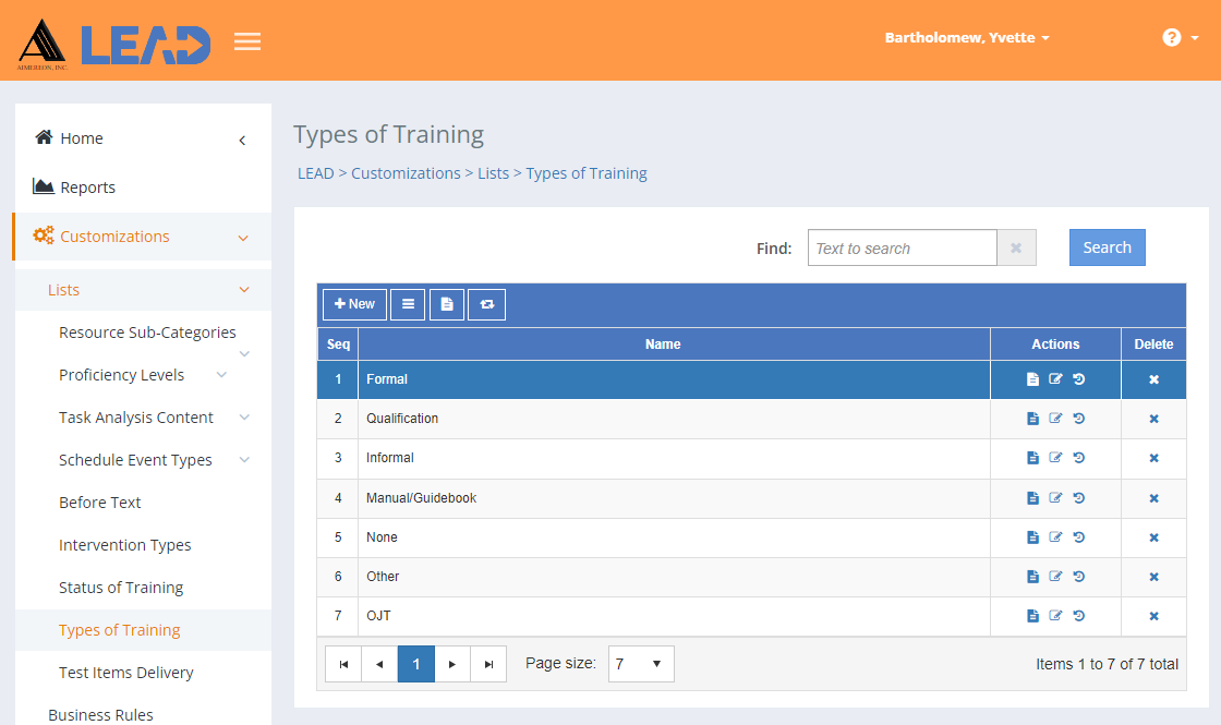Types of Training