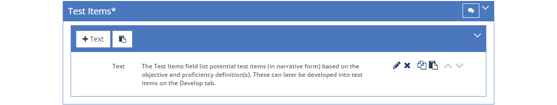 Design Considerations - Test Items