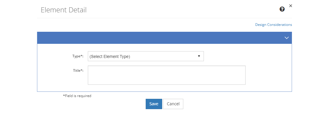 Element Detail Screen