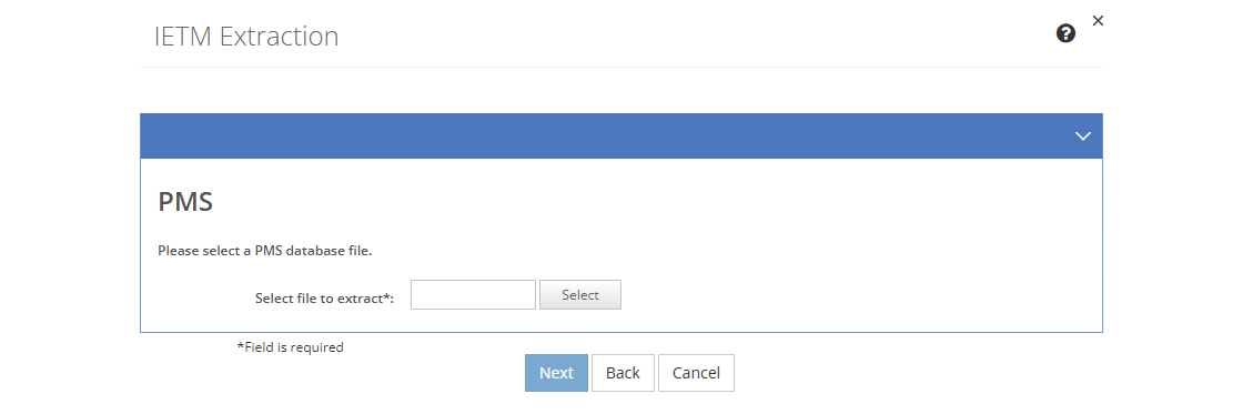 IETM Extraction - PMS Screen