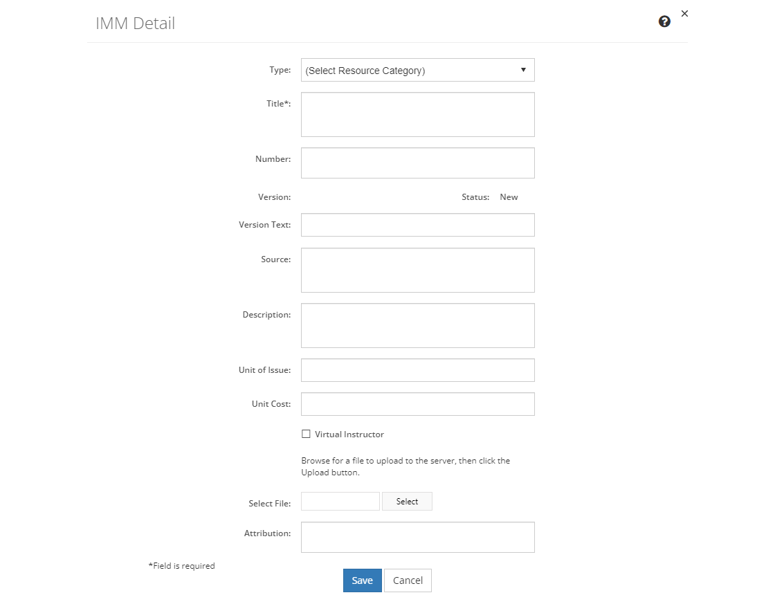 IMM Detail Screen