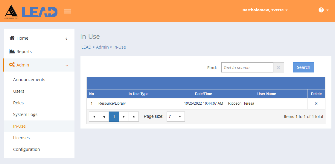 LEAD Administrator - In-Use LEAD Administrator - In-Use