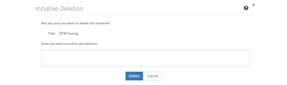 Initiative Deletion Screen