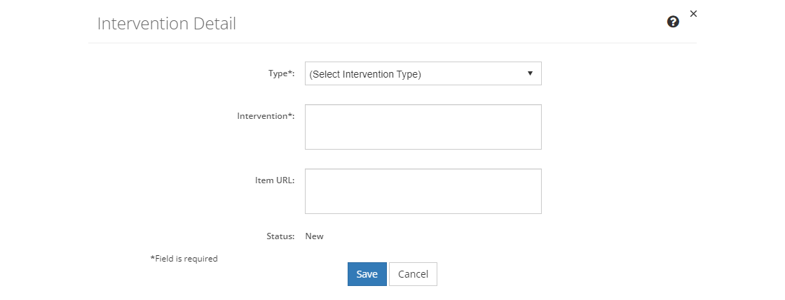 Intervention Detail Screen
