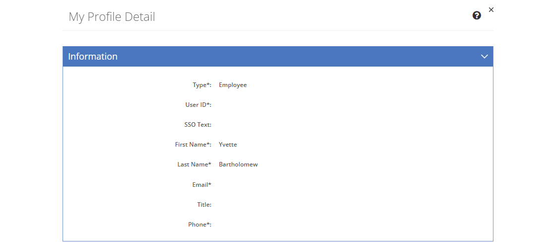 My Profile Detail - Information Tab