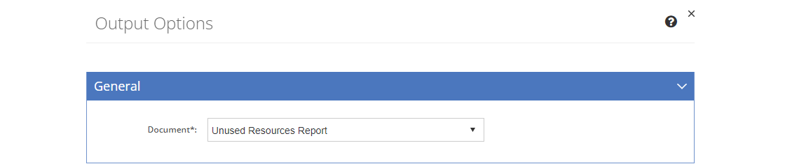 TNA and TMD Resources Output Options - General Tab