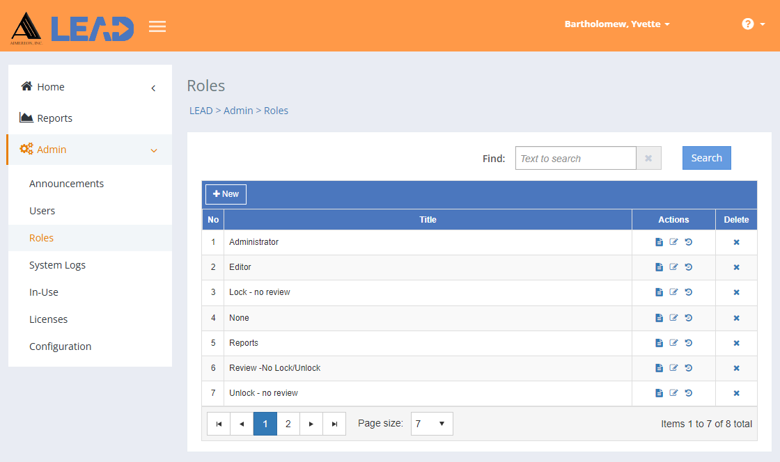 LEAD Administrator - Roles LEAD Administrator - Roles