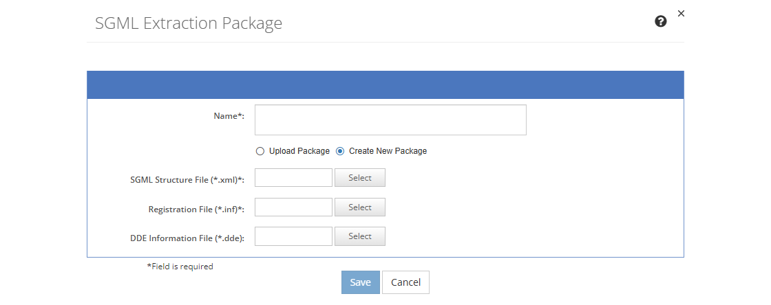 SGML Extraction Package - Create Package SGML Extraction Package - Create Package