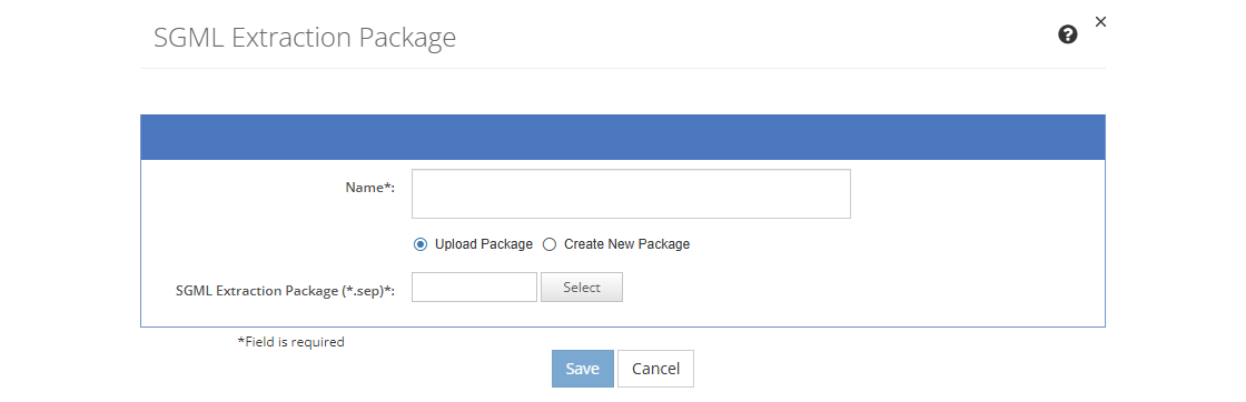 SGML Extraction Package - Upload Package SGML Extraction Package - Upload Package