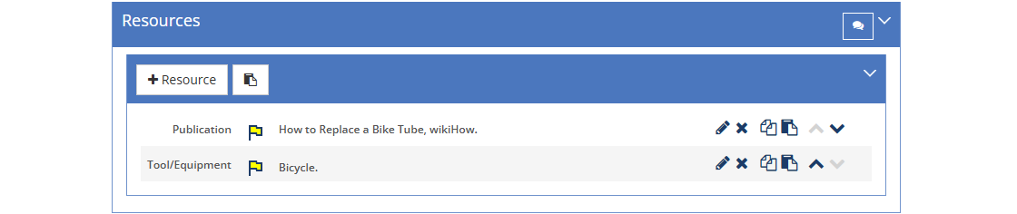 Problem Sheet - Resources Tab