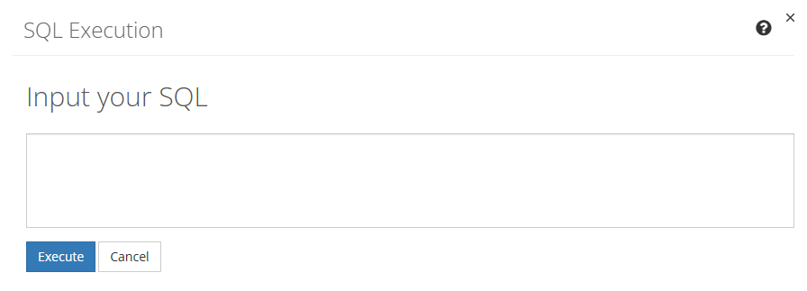 SQL Input Screen SQL Input Screen