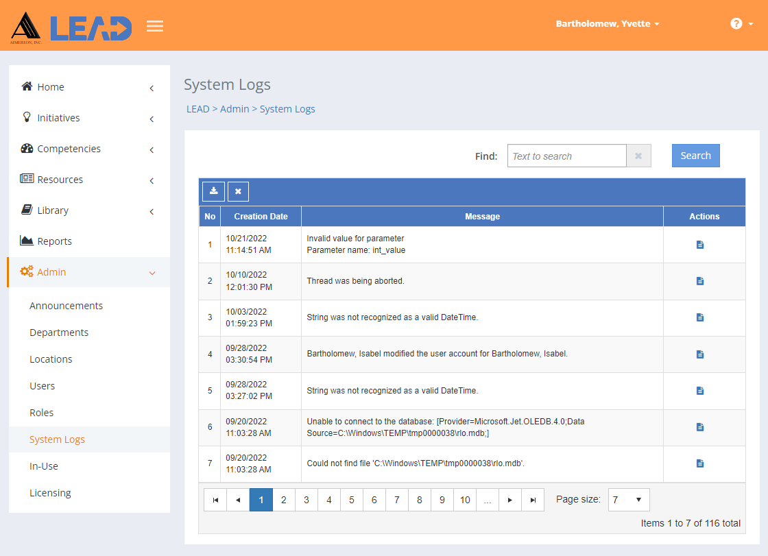 System Logs