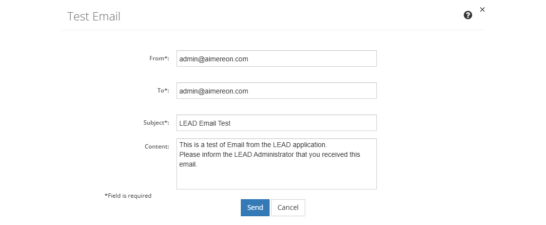 Test Email Screen Test Email Screen