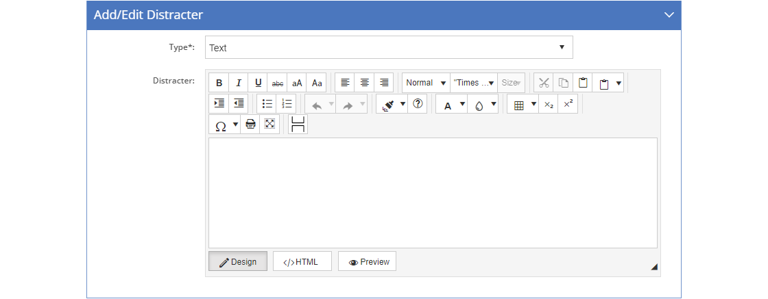 Two-Column Matching Question - Add/Edit Distracter Tab