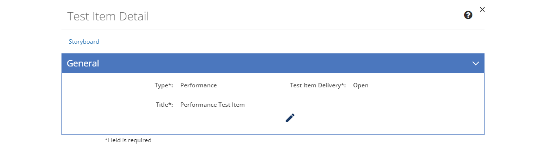 Performance Job Sheet - General Tab