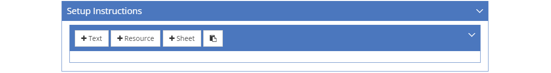 Performance Job Sheet - Setup Instructions Tab