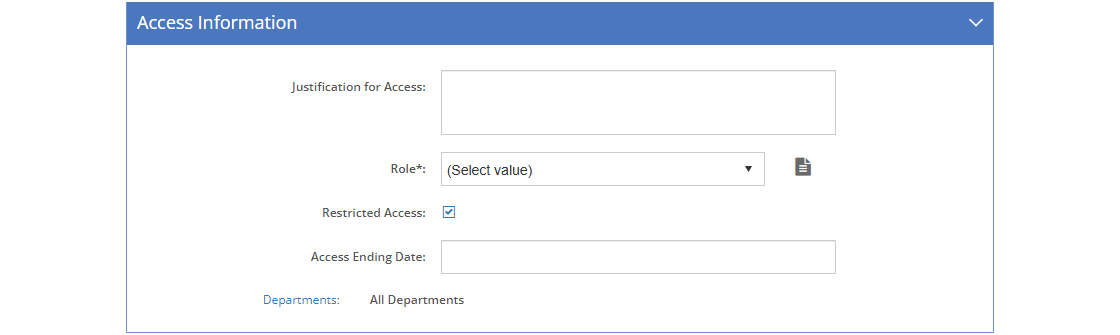 User Detail Screen - Access Information Tab