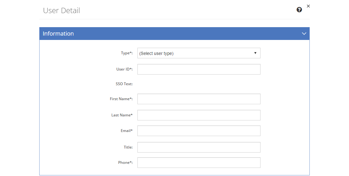 User Detail Screen - Information Tab