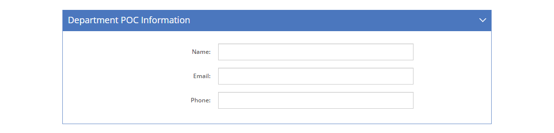 User Detail Screen - Department POC Information Tab