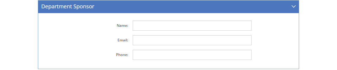 User Detail Screen - Department Sponsor Tab