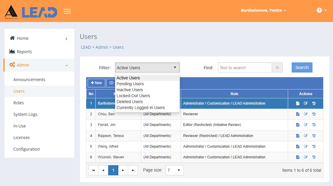 LEAD Administrator - Users LEAD Administrator - Users